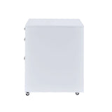 Coleen White High Gloss & Chrome Finish File Cabinet