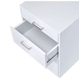 Coleen White High Gloss & Chrome Finish File Cabinet