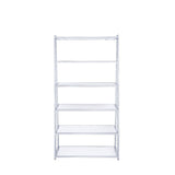 Coleen White High Gloss & Chrome Finish Bookshelf