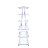 Coleen White High Gloss & Chrome Finish Bookshelf