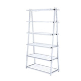 Coleen White High Gloss & Chrome Finish Bookshelf