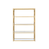 Milavera Clear Glass & Gold Finish Bookshelf