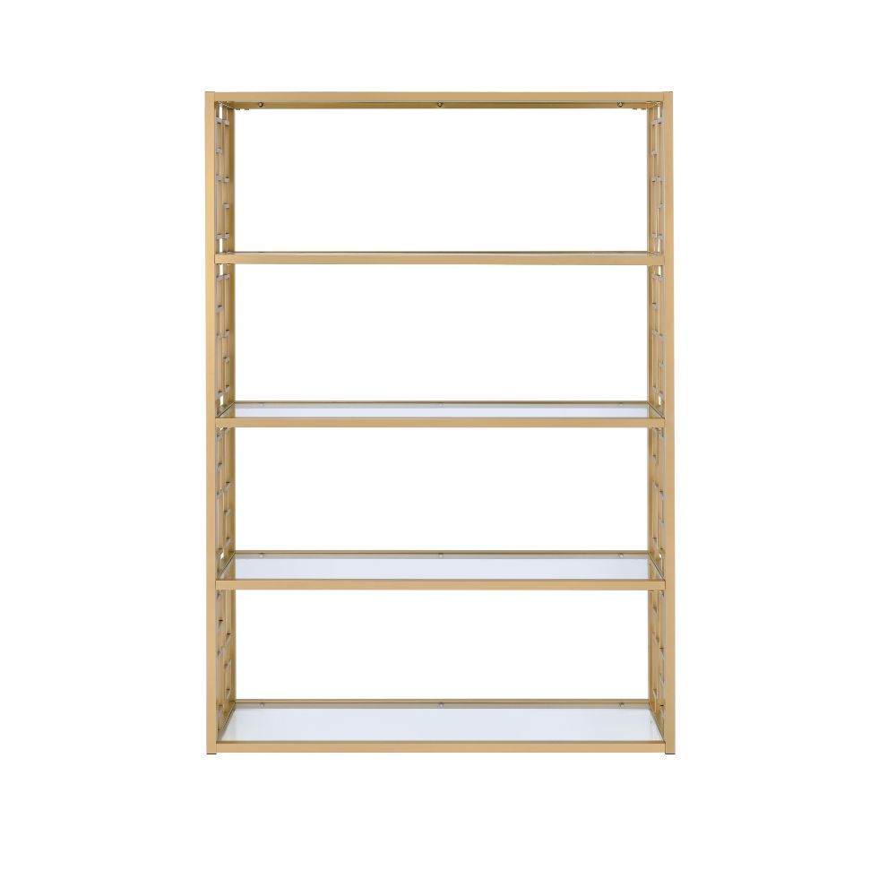 Blanrio Clear Glass & Gold Finish Bookshelf