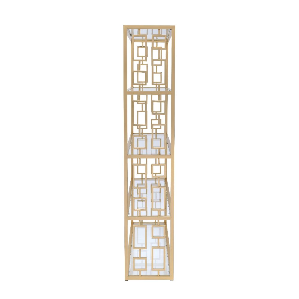 Blanrio Clear Glass & Gold Finish Bookshelf