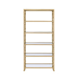 Milavera Clear Glass & Gold Finish Bookshelf