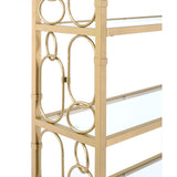 Milavera Clear Glass & Gold Finish Bookshelf