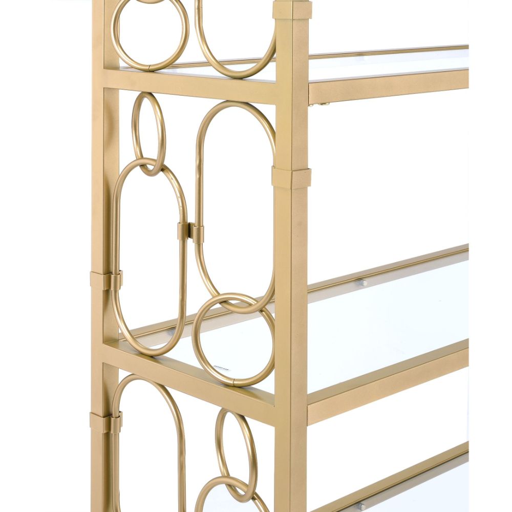 Milavera Clear Glass & Gold Finish Bookshelf