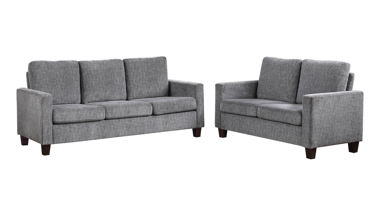 Love Seat, Gray Chenille