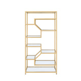 Lecanga Clear Glass & Gold Finish Bookshelf