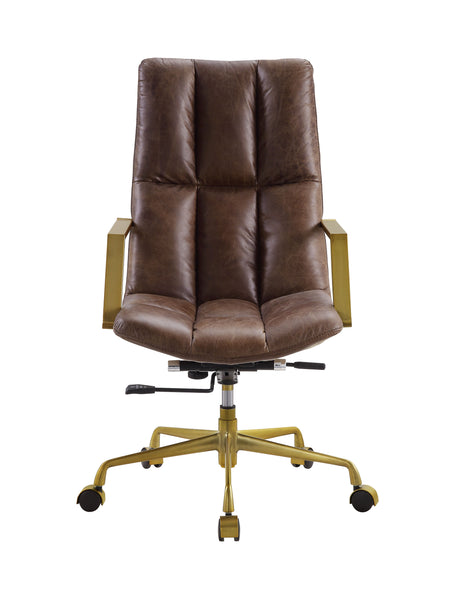 Rolento Espresso Top Grain Leather Executive Office Chair