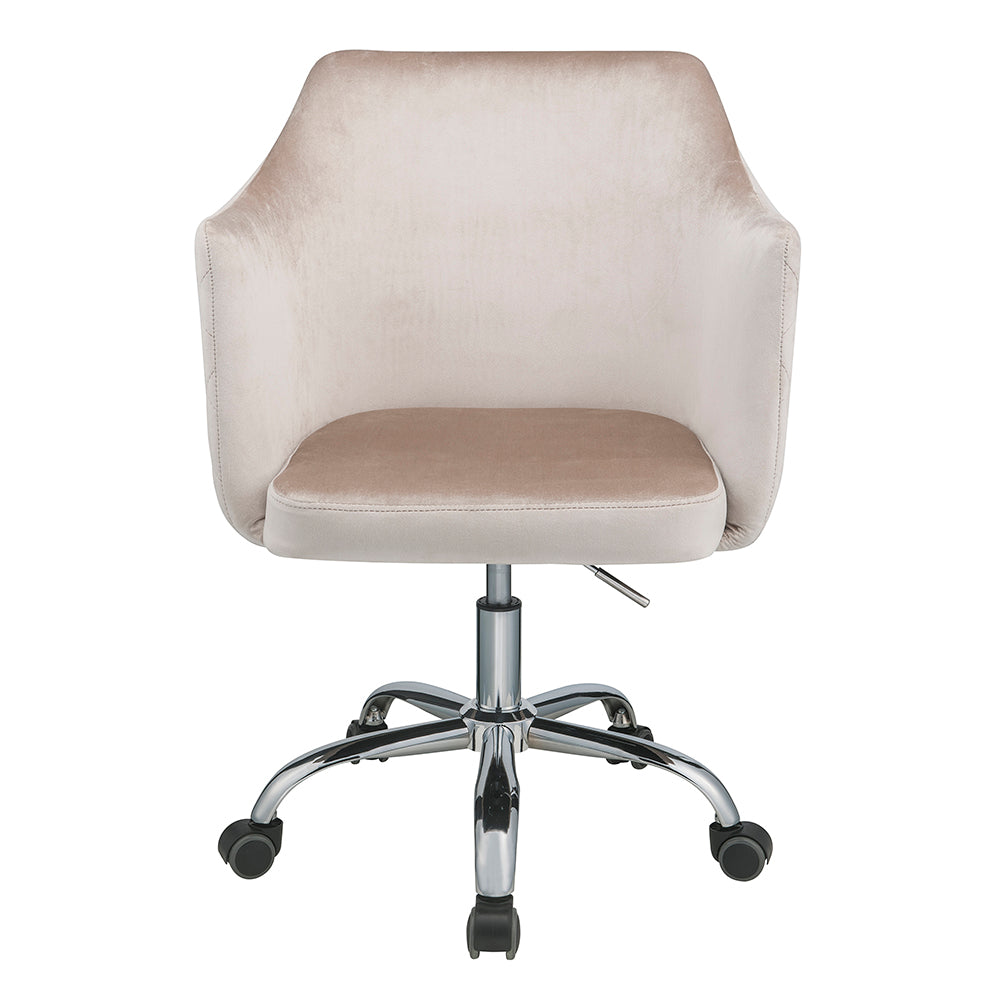 Cosgair Champagne Velvet & Chrome Finish Office Chair