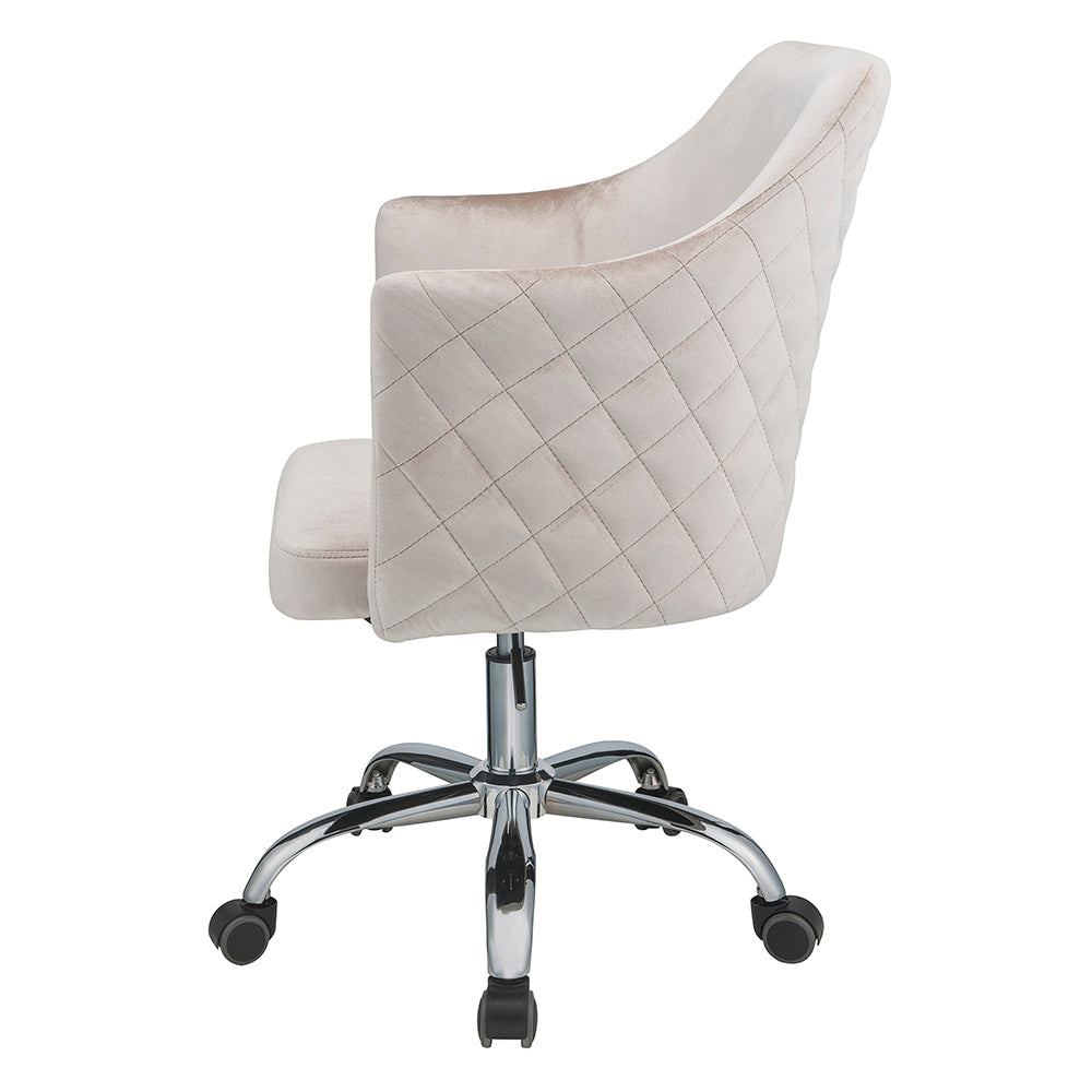 Cosgair Champagne Velvet & Chrome Finish Office Chair