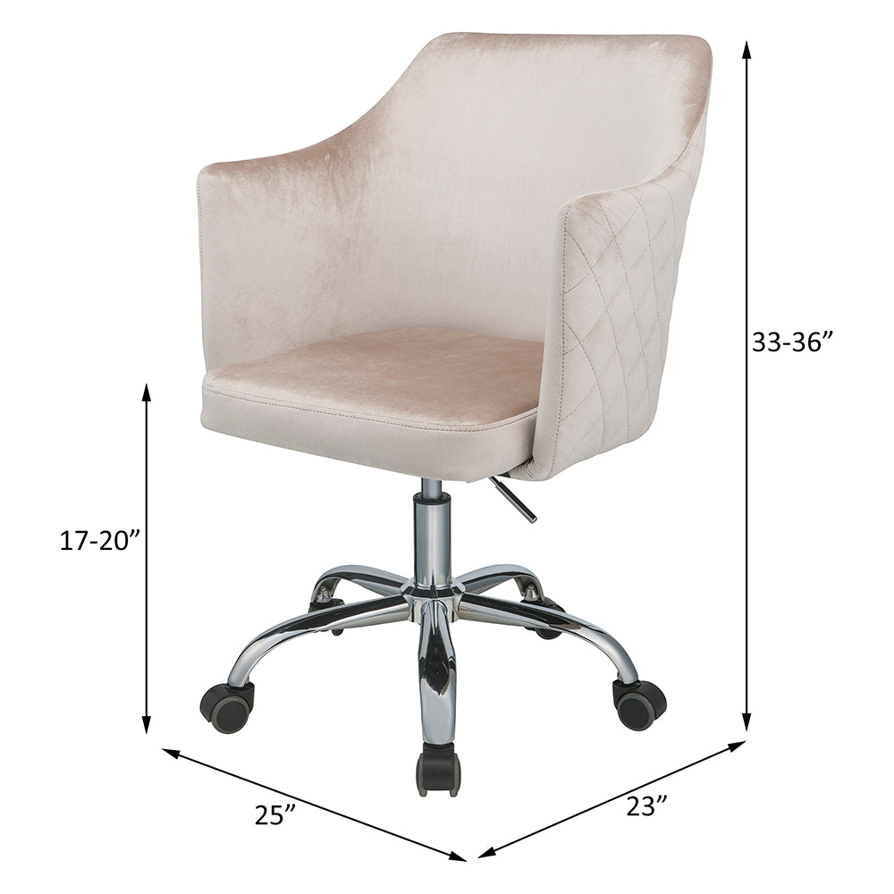 Cosgair Champagne Velvet & Chrome Finish Office Chair