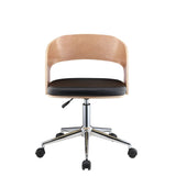 Yoshiko Black Synthetic Leather & Beech Finish Office Chair