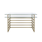 Shona Clear Glass Top & Antique Gold Finish Desk