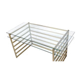 Shona Clear Glass Top & Antique Gold Finish Desk