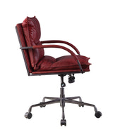 Haggar Vintage Red Top Grain Leather Executive Office Chair