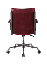 Haggar Vintage Red Top Grain Leather Executive Office Chair