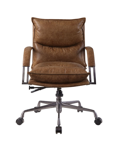 Haggar Coffee Top Grain Leather Executive Office Chair