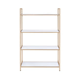 Ottey White High Gloss & Gold Finish Bookshelf