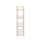 Ottey White High Gloss & Gold Finish Bookshelf