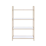 Ottey White High Gloss & Gold Finish Bookshelf