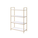 Ottey White High Gloss & Gold Finish Bookshelf