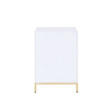 Ottey White High Gloss & Gold Finish Cabinet