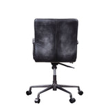 Barack Vintage Black Top Grain Leather & Aluminum Executive Office Chair