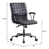 Barack Vintage Black Top Grain Leather & Aluminum Executive Office Chair