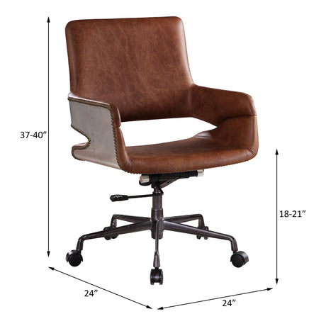 Kamau Vintage Cocoa Top Grain Leather Executive Office Chair