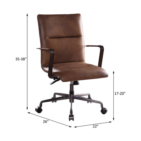 Indra Vintage Chocolate Top Grain Leather Executive Office Chair