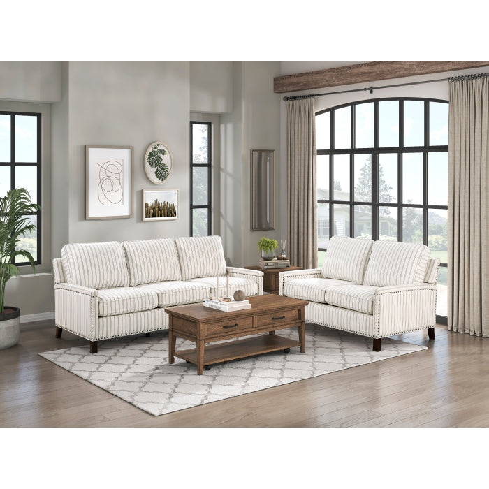 Landrum Exposed Wood Feet With Dark Brown Sofa