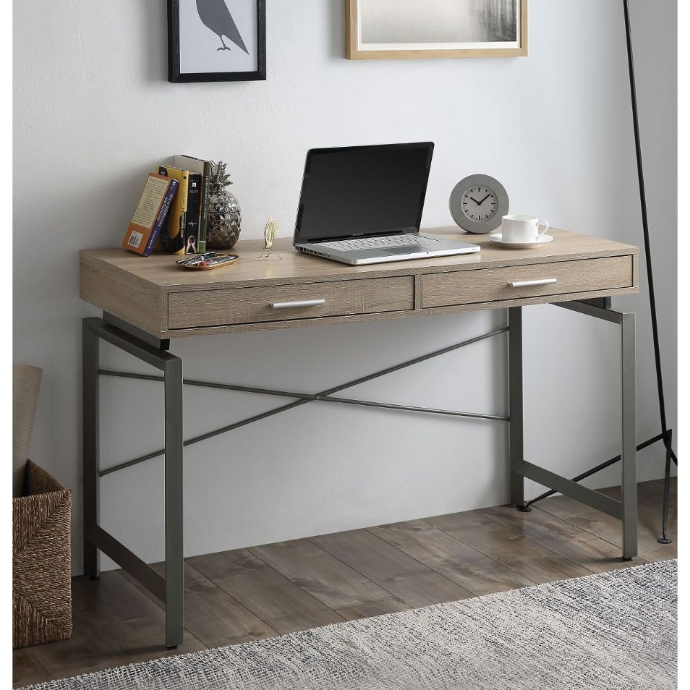 Yaseen Natural & Nickel Finish Desk