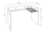 Yasin Glass Top & White Finish Desk