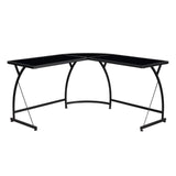 Janison Black Glass & Black Finish Desk