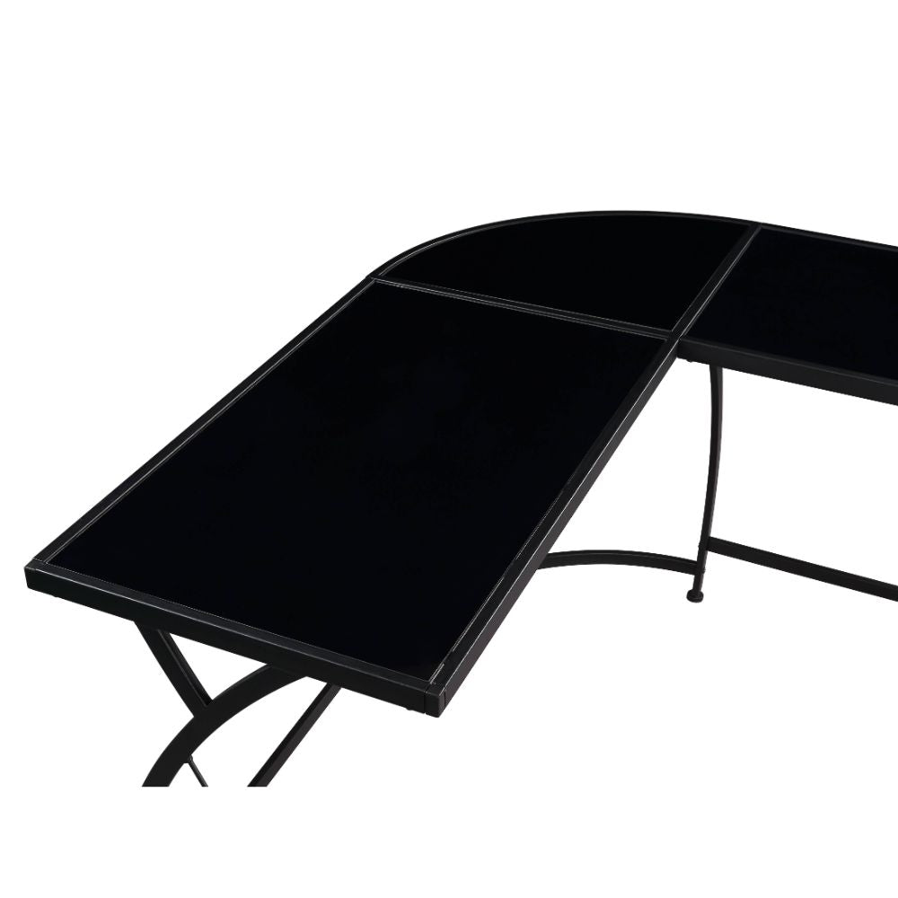 Janison Black Glass & Black Finish Desk