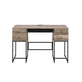 Desirre Rustic Oak & Black Finish Desk