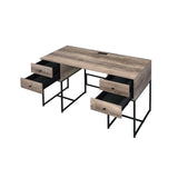 Desirre Rustic Oak & Black Finish Desk