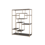 Scaola Rustic Gray Oak & Champagne Finish Bookshelf