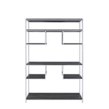 Vonara Rustic Gray Oak & Chrome Finish Bookshelf