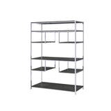 Vonara Rustic Gray Oak & Chrome Finish Bookshelf