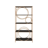 Hudice Black Oak & Champagne Finish Bookshelf