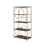 Hudice Black Oak & Champagne Finish Bookshelf