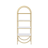 Lightmane White High Gloss & Gold Finish Bookshelf