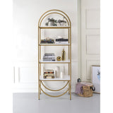 Lightmane White High Gloss & Gold Finish Bookshelf