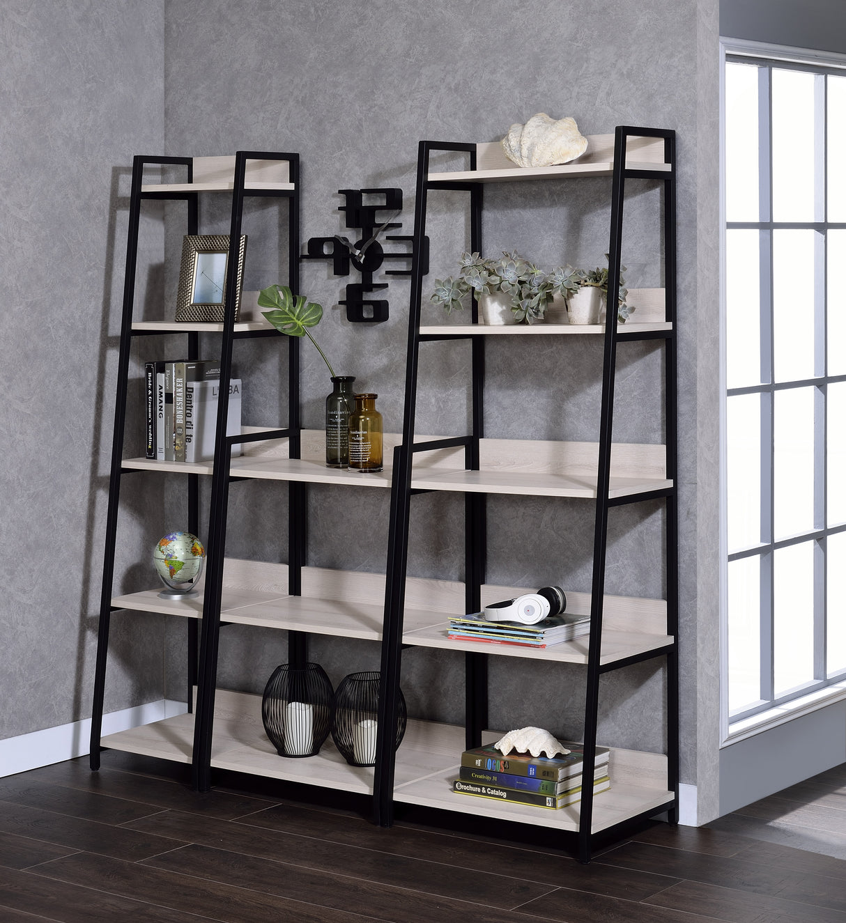 Wendral Natural & Black Finish Bookshelf