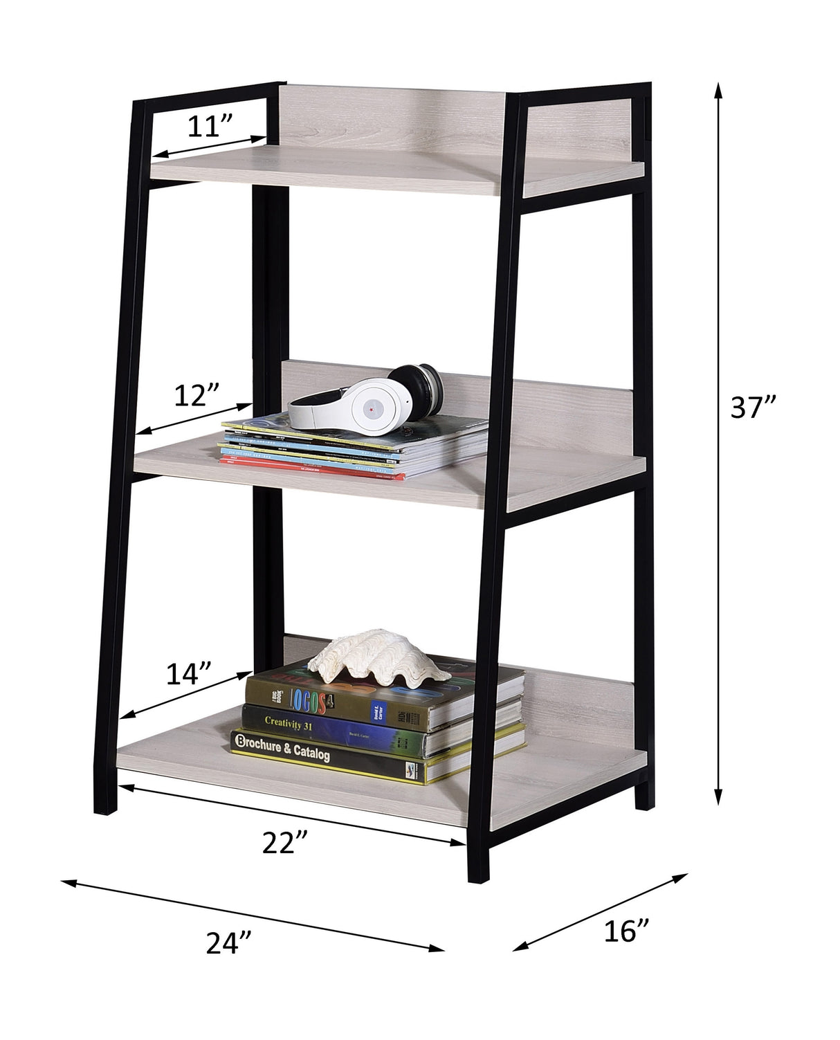 Wendral Natural & Black Finish Bookshelf