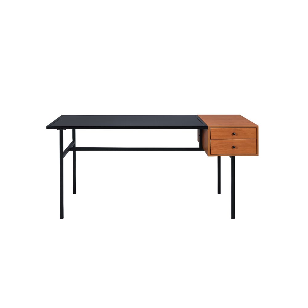 Oaken Honey Oak & Black Finish Desk