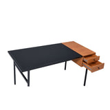 Oaken Honey Oak & Black Finish Desk